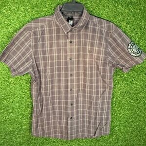 Zoo York Mens Medium‎ Plaid Short Sleeve Button Up Casual Shirt Skate Y2K